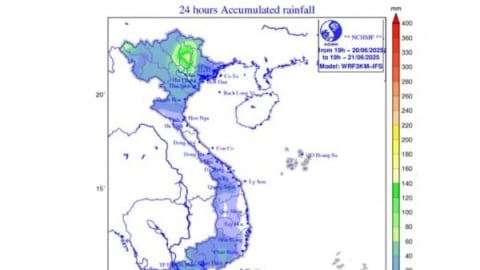 Dự báo mưa lớn, lũ lên trên các sông ở Bắc Bộ
