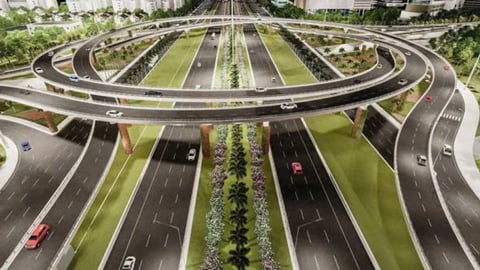 Phân luồng thi công nút giao Đại lộ Thăng Long và đường Vành đai 3,5