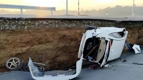 Sụt lún đường dẫn cầu hơn 37 tỷ đồng, 6 người nhập viện