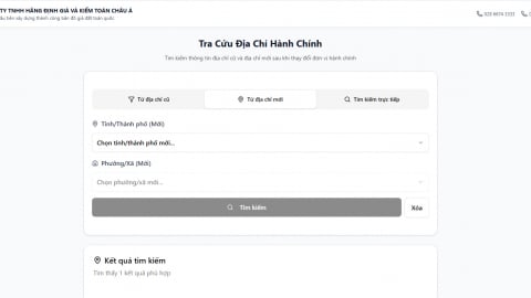 Công cụ giúp tra cứu đơn vị hành chính cấp xã mới dễ dàng
