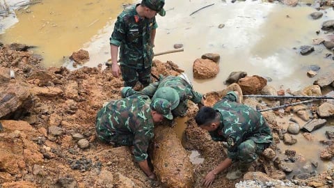 Điện Biên: Phát hiện quả bom nặng 350kg trong quá trình khắc phục mưa lũ