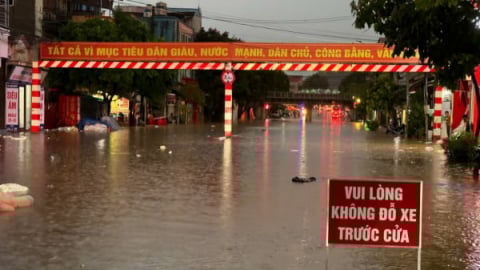 Mưa lớn, nhiều nơi ở Lạng Sơn ngập úng cục bộ