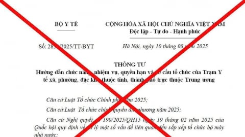 Bộ Y tế cảnh báo về văn bản giả mạo về Trạm Y tế xã, phường