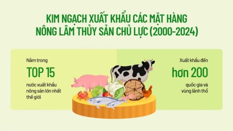 Kim ngạch xuất khẩu các mặt hàng nông lâm thủy sản chủ lực (2000-2024)