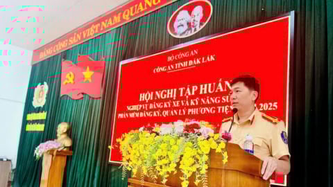 Đắk Lắk tập huấn cho 148 cán bộ, chiến sĩ làm nhiệm vụ đăng ký xe