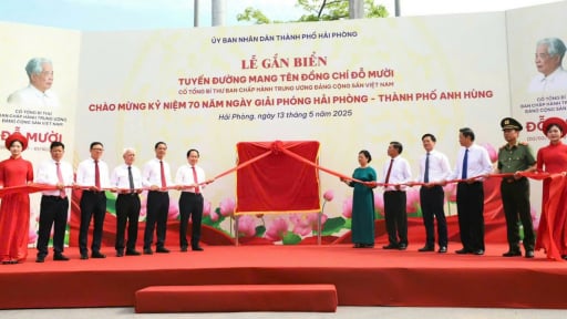 Hải Phòng gắn biển tuyến đường mang tên cố Tổng Bí thư Đỗ Mười