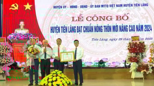 Công bố huyện Tiên Lãng đạt chuẩn nông thôn mới nâng cao