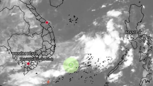 Áp thấp trên Biển Đông gây mưa dông, sóng lớn