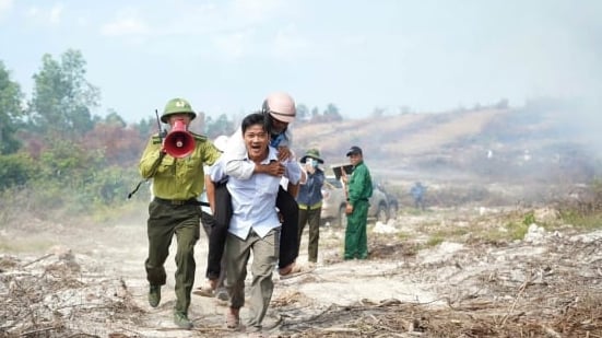 Hơn 100 người diễn tập phòng cháy, chữa cháy rừng
