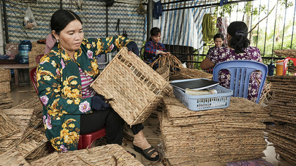 Khởi động dự án đan lát cọng lục bình khô ở huyện Tam Nông