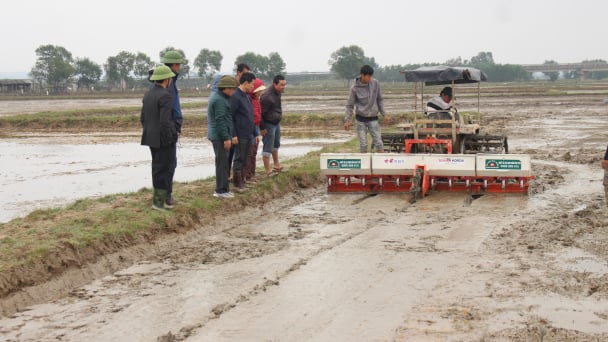 Thử nghiệm máy sạ cụm tại Quảng Trị