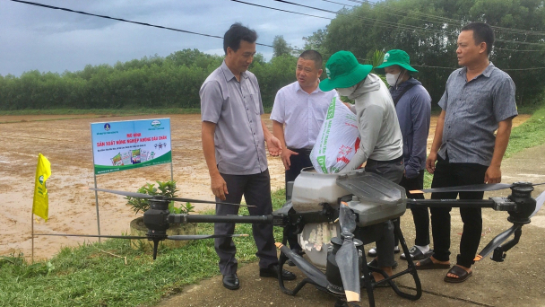 Quảng Trị lần đầu triển khai mô hình sản xuất lúa không dấu chân