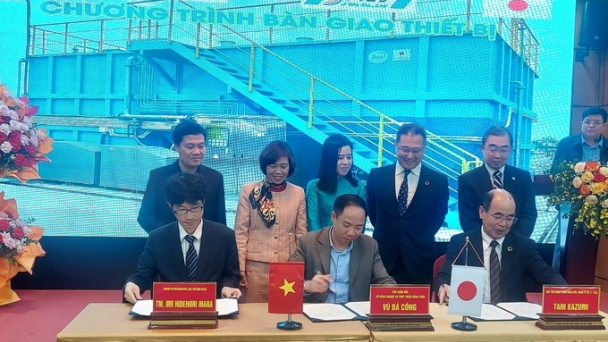 JICA bàn giao dự án xử lý nước tại triệu đô tại cảng cá Ngọc Hải