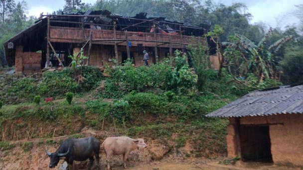 Giông lốc gây thiệt hại tài sản, hoa màu của người dân Si Ma Cai