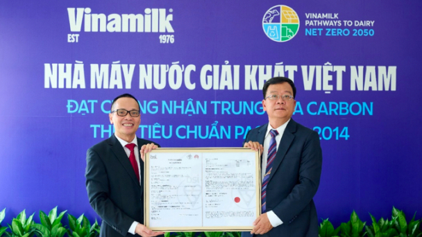 Vinamilk có thêm nhà máy đạt chứng nhận trung hòa carbon
