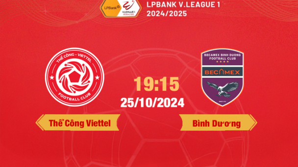 FPTPlay trực tiếp bóng đá Viettel vs Bình Dương, 19h15 hôm nay 25/10/2024