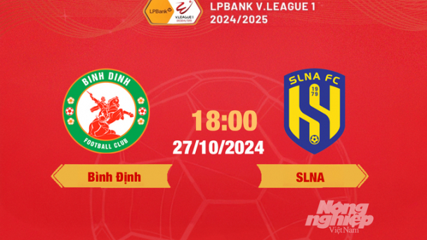 FPTPlay Trực tiếp bóng đá Bình Định vs SLNA, 18h00 hôm nay 27/10/2024