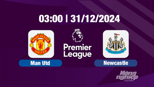 Trực tiếp bóng đá Man Utd vs Newcastle, Ngoại hạng Anh, 03h00 hôm nay 31/12/2024