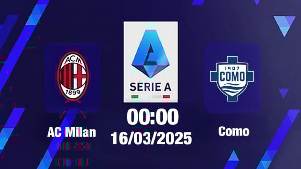 Trực tiếp bóng đá AC Milan vs Como, Serie A, 00h00 hôm nay 16/3/2025