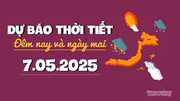 Dự báo thời tiết ngày mai 7/5/2025: Bắc Bộ và Trung Bộ tiếp tục nắng nóng
