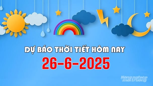 Dự báo thời tiết hôm nay 26/6/2025: Tin áp thấp nhiệt đới mới nhất