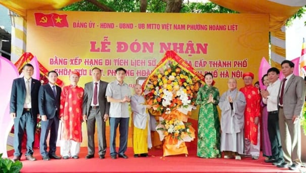 Phường Hoàng Liệt đón nhận Bằng xếp hạng di tích chùa Tựu Liệt
