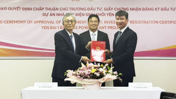 Chủ tịch Yên Bái sang Nhật trao quyết định đầu tư Nhà máy điện sinh khối