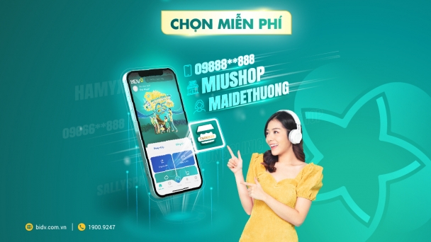 BIDV SmartBanking miễn phí chọn tài khoản theo nickname và số điện thoại