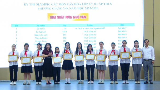 Phường Giảng Võ có hơn 600 học sinh đạt giải Olympic các môn văn hóa