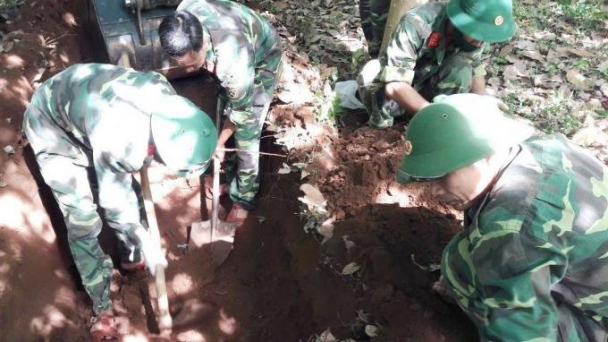 Phát hiện hài cốt liệt sĩ ở Nông trường cao su Trường Sơn