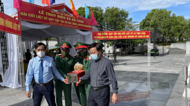 An táng 40 hài cốt liệt sĩ tìm thấy tại chiến khu Ba Lòng xưa
