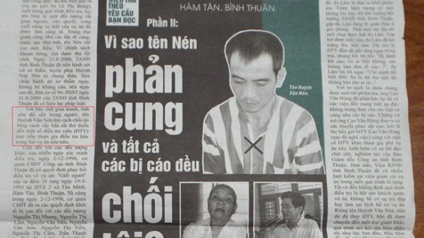 Người tù thế kỷ Huỳnh Văn Nén gửi đơn khiếu nại Báo Công an Nhân dân