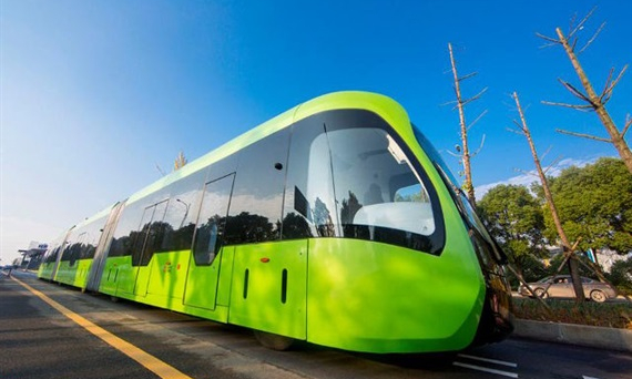 Trung Quốc thử tàu điện không người lái chạy đường ray ảo