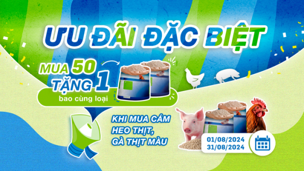 Ưu đãi đặc biệt của De Heus Việt Nam: Mua 50 bao cám tặng 1 bao