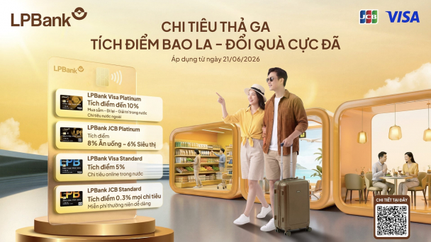 Tích điểm lên đến 10% cùng thẻ tín dụng LPBank