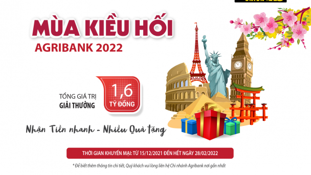 Ưu đãi hấp dẫn cuối năm khi nhận tiền kiều hối qua Agribank