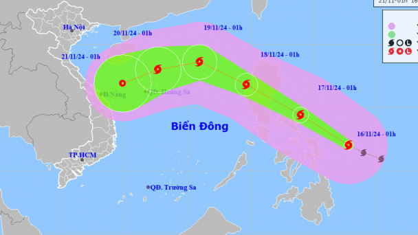 Bão Manyi mạnh cấp 15 sắp đổ bộ Biển Đông