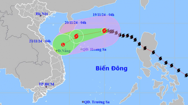 Bão số 9 có khả năng tan trên vùng biển miền Trung
