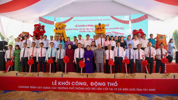 Tây Ninh khởi công xây dựng 19 trường nội trú liên cấp tại biên giới