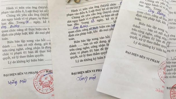 Những biên bản vi phạm vô chủ ở Đồng Than
