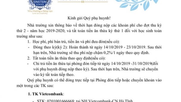 Nộp chậm học phí, trường Albert Einstein thu lãi 72%/năm