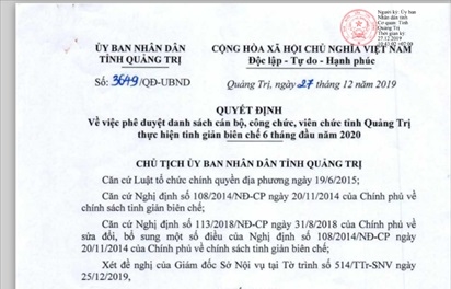 Cho thôi việc 42 cán bộ thuộc diện tinh giản biên chế