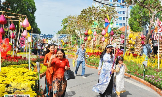 85.000 chậu hoa kết thành đường hoa xuân ở Cần Thơ