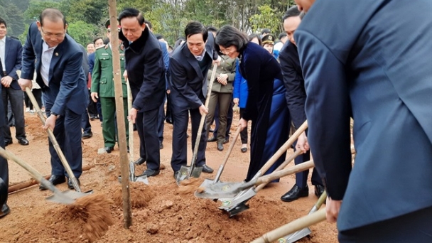 Phó Chủ tịch nước phát động Tết trồng cây tại Di tích lịch sử Đền Hùng