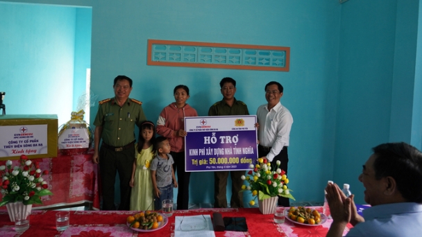 Sông Ba Hạ góp phần xây nhà cho công an viên có hoàn cảnh khó khăn