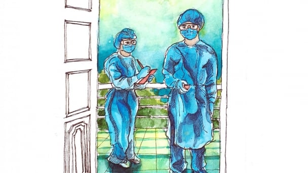 Ký họa tuyệt đẹp trong khu cách ly quân đội của du học sinh Anh