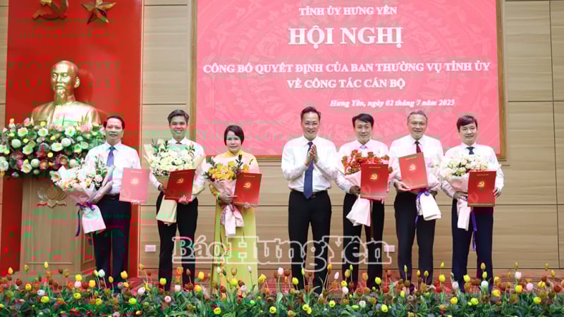 Hưng Yên công bố các quyết định bổ nhiệm lãnh đạo cơ quan khối Đảng