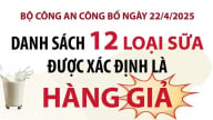 Danh sách 84 sản phẩm sữa bị thu giữ và 12 sản phẩm sữa giả