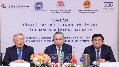 Tổng Bí thư, Chủ tịch nước Tô Lâm dự tọa đàm với các doanh nghiệp hàng đầu Hoa Kỳ