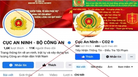 Cảnh báo các trang Facebook tích xanh mạo danh Cục nghiệp vụ Bộ Công an để lừa đảo